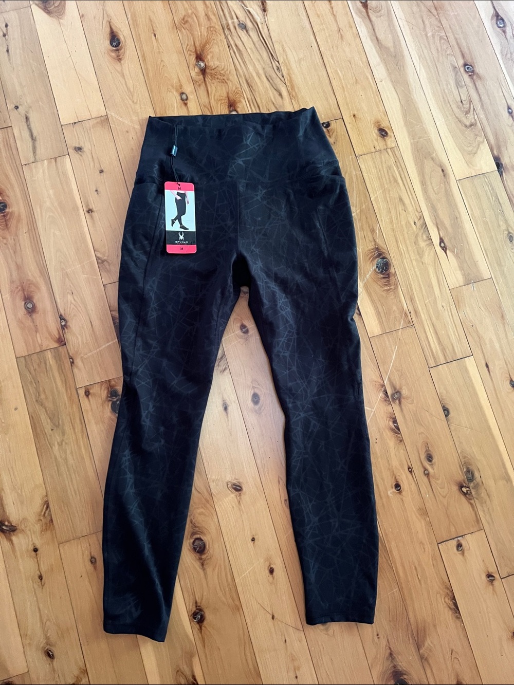 Spyder Black Geometric-Print Leggings